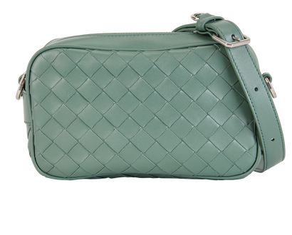 Intrecciato Camera Bag, £795, Handbags, Green, Leather, Front view